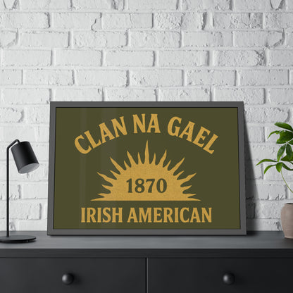 "Clan na Gael - Irish American", Framed Paper Poster (Fianna Green)