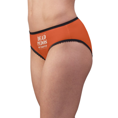 "Dead Pedos Don't Re-Offend", Women's Briefs (Halloween Orange)