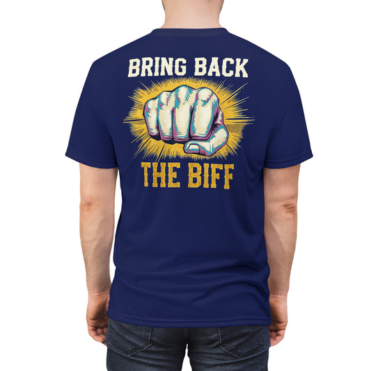 "Bring Back The Biff", Unisex T-shirt (Norway Blue)