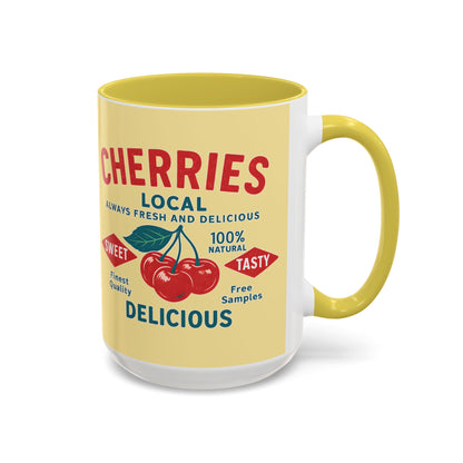 "Delicious Cherries", Colorful Mugs (11oz, 15oz) (Sanctum Veil)