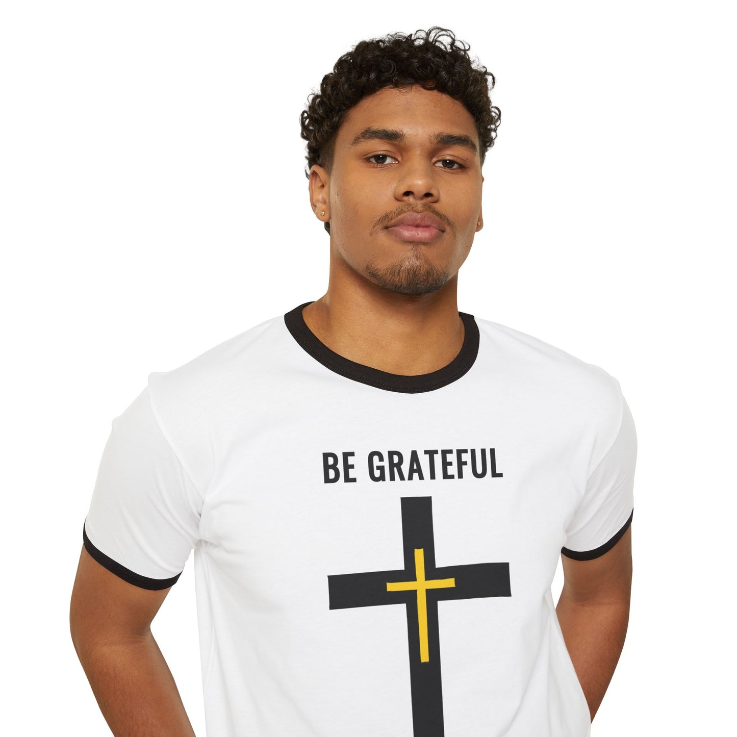 "Be Grateful", Unisex Cotton Ringer T-Shirt