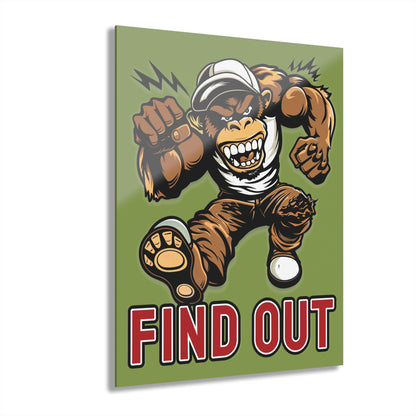 "Find Out", Acrylic Wall Prints (French Cleat Hanging) (Zombie Green)