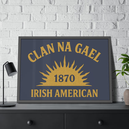 "Clan na Gael - Irish American", Framed Paper Poster (Blue Burka Grey)