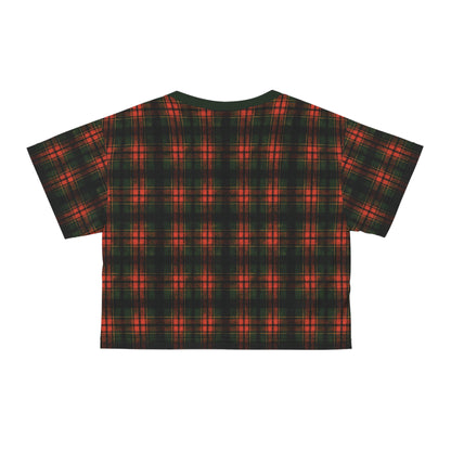 "Kilmor Brieve Tartan", Crop Tee (Brieve Green Collar)