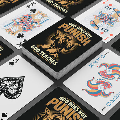 "God Does Not Punish - God Teaches" #02, Christian Playing Cards (Void Black)
