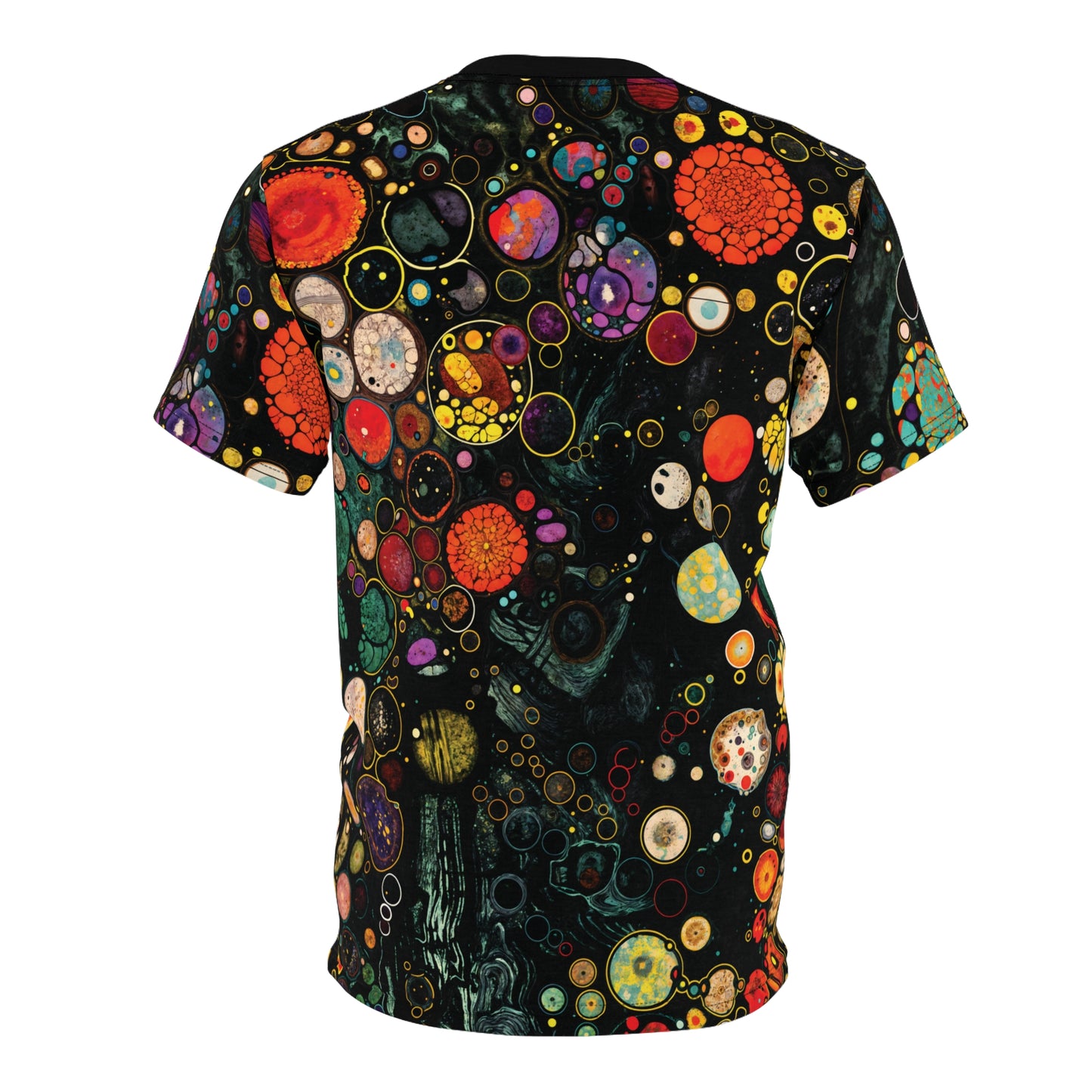"Divine Riddle", Wearable Fine Art Unisex T-shirt (Flame Black Collar)