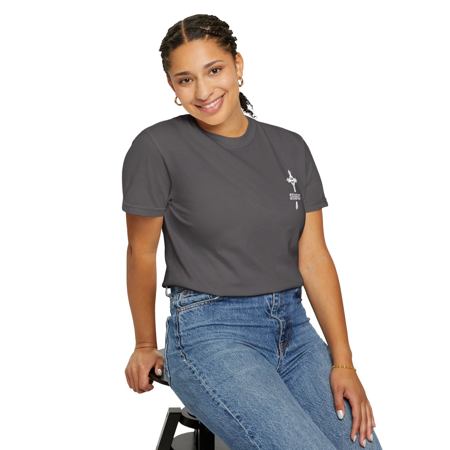 "Steadfast Cross in White", Unisex T-shirt