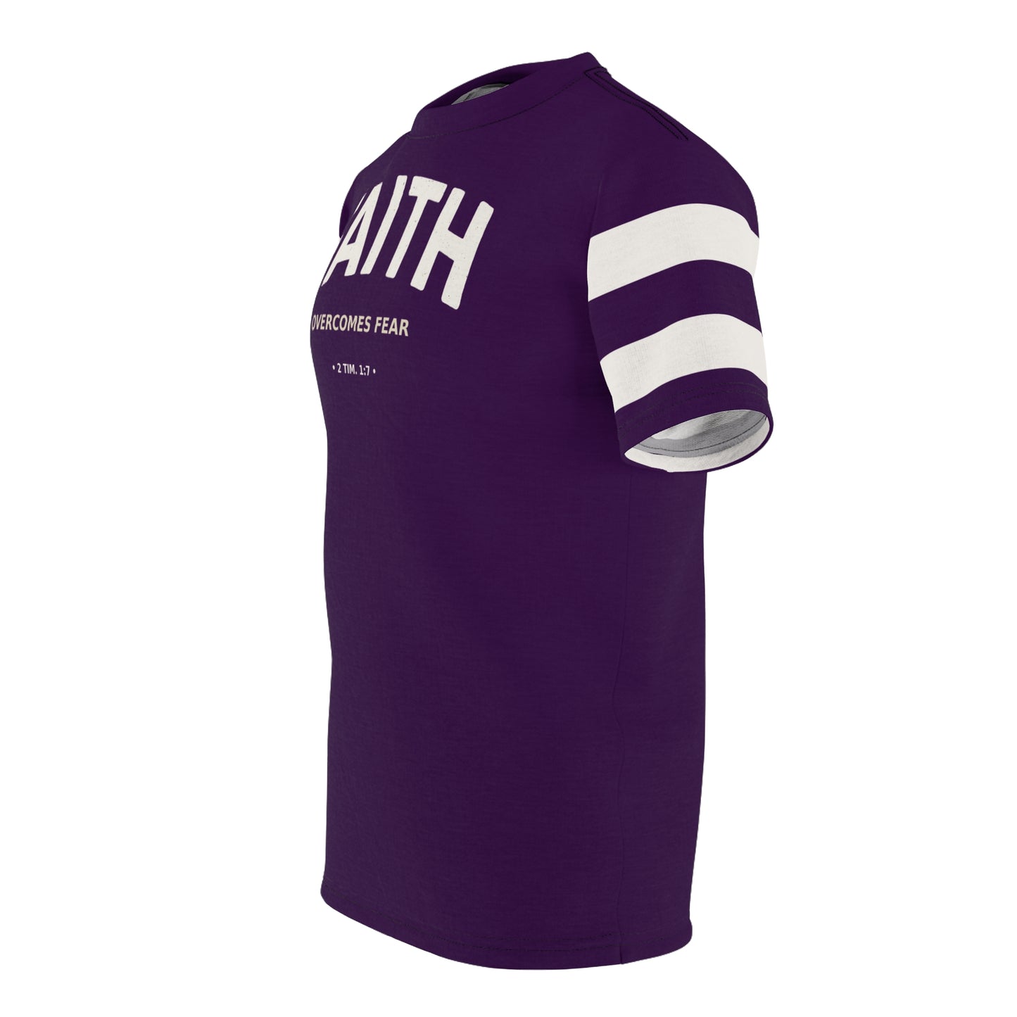 "Faith Overcomes Fear", Unisex Tee (Imperial Plum)