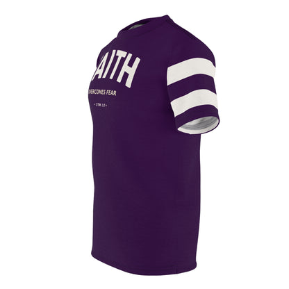 "Faith Overcomes Fear", Unisex Tee (Imperial Plum)