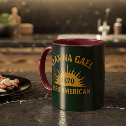 "Clan na Gael - Irish American", Colorful Mugs (11oz, 15oz) (Fenian Green)