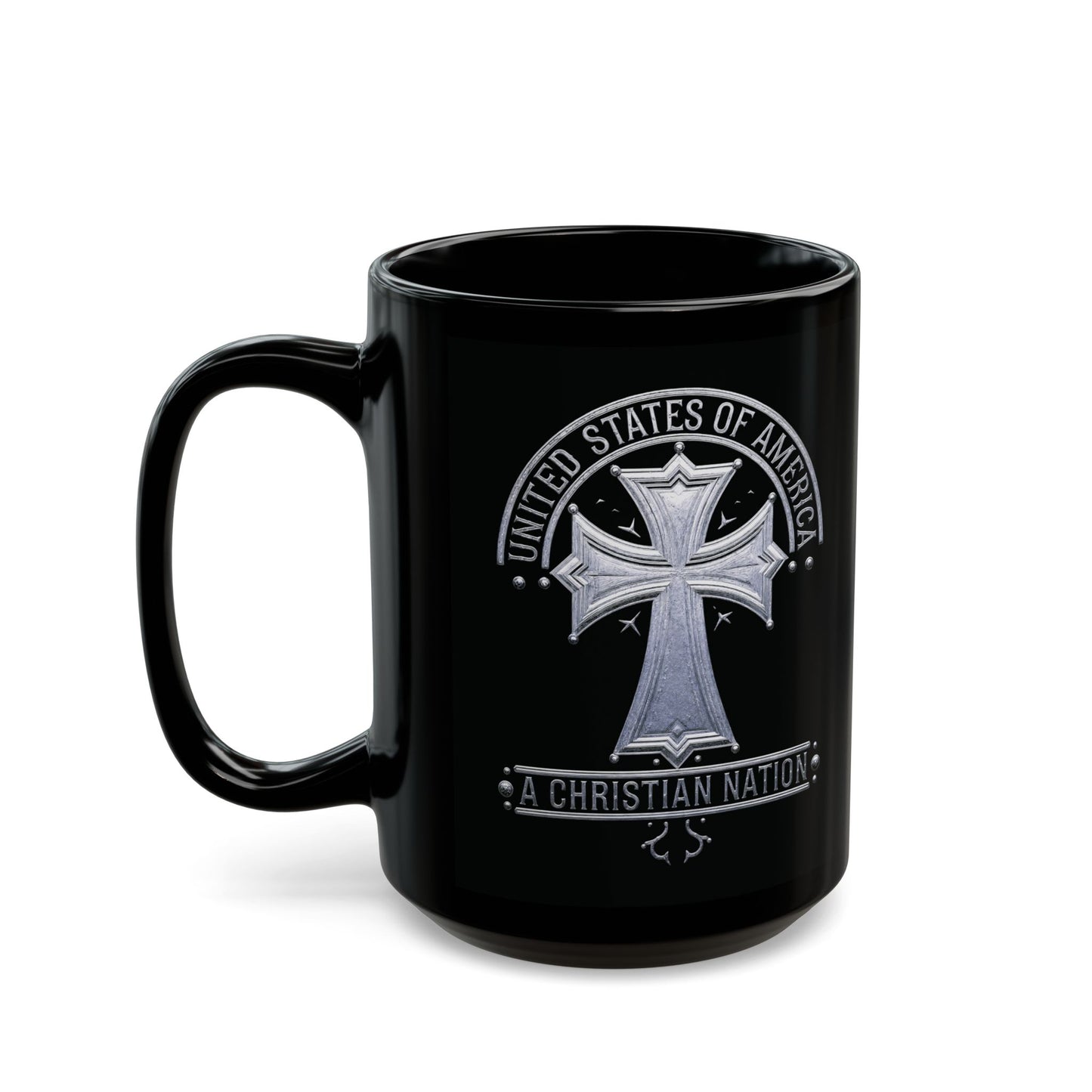 "USA - A Christian Nation" #02, Black Mug (11oz & 15oz)