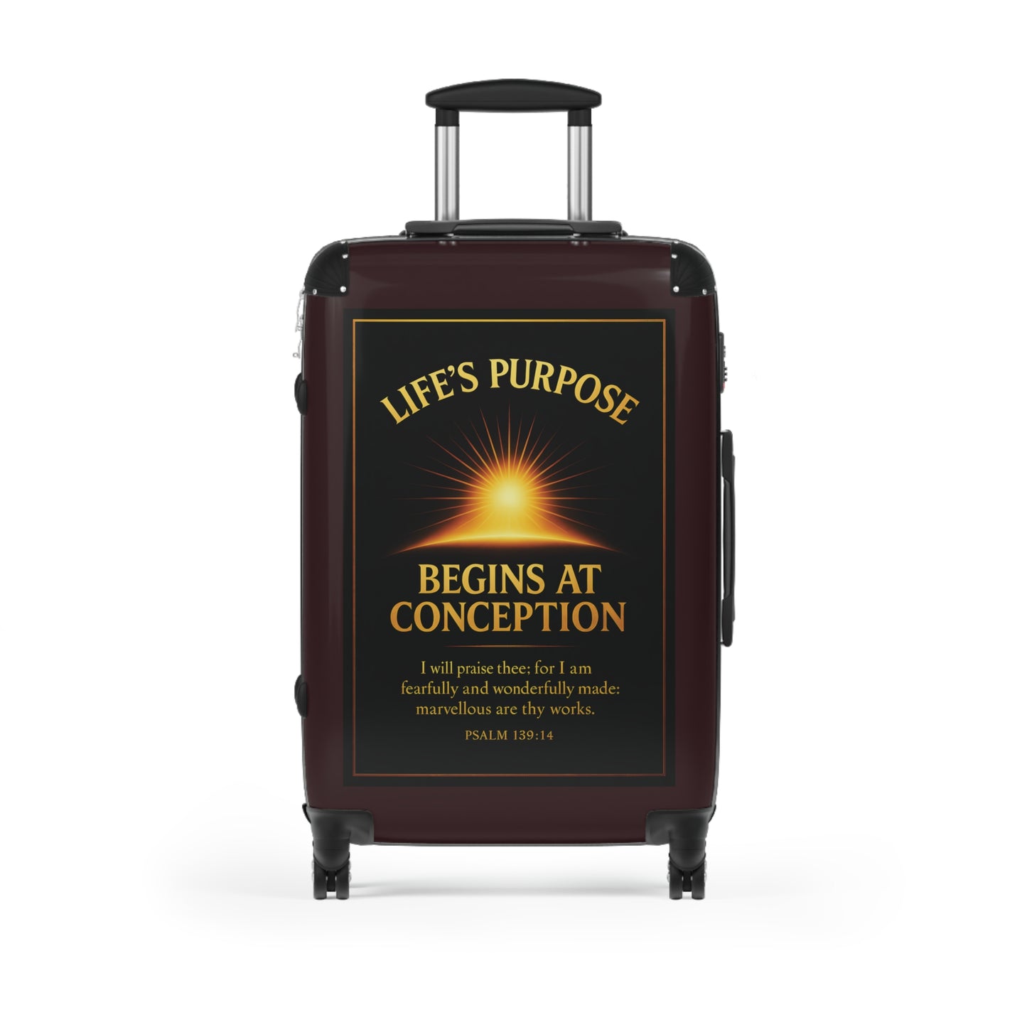 "Life's Purpose, Psalm 139:14", Suitcase (Fertile Fields Brown)