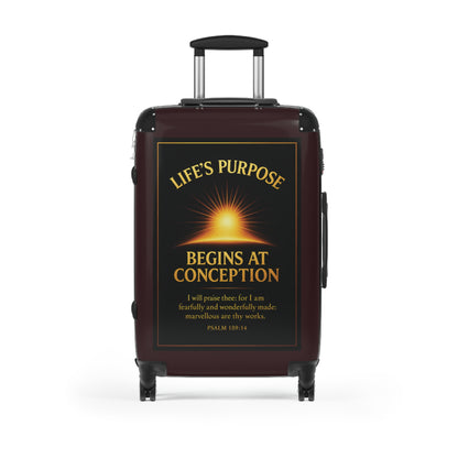 "Life's Purpose, Psalm 139:14", Suitcase (Fertile Fields Brown)