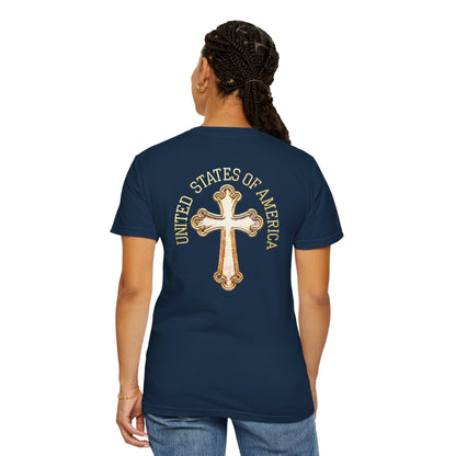 "USA Gold Cross", Unisex T-shirt