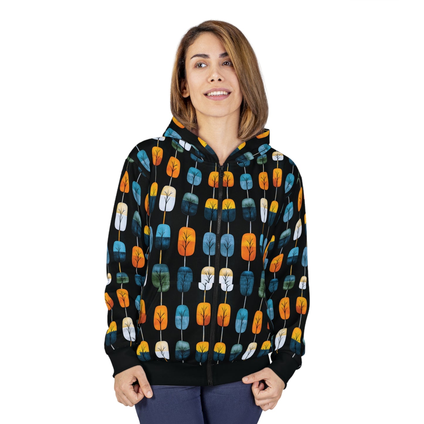 "Skyroot Grove", Unisex Wearable Art Zip Hoodie