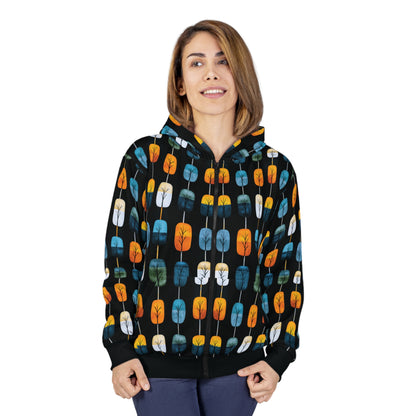 "Skyroot Grove", Unisex Wearable Art Zip Hoodie