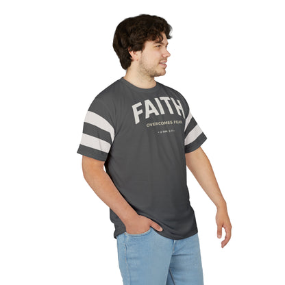 "Faith Overcomes Fear", Unisex Tee (Panzer Grey)