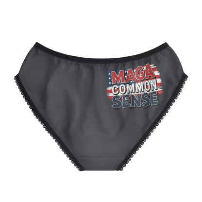 "MAGA Common Sense" #01, Women's Briefs (Highland Grey)
