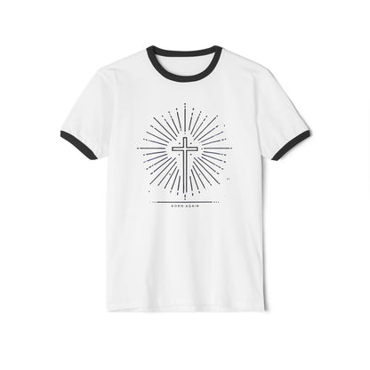 "Born Again", Unisex Ringer Cotton T-Shirt