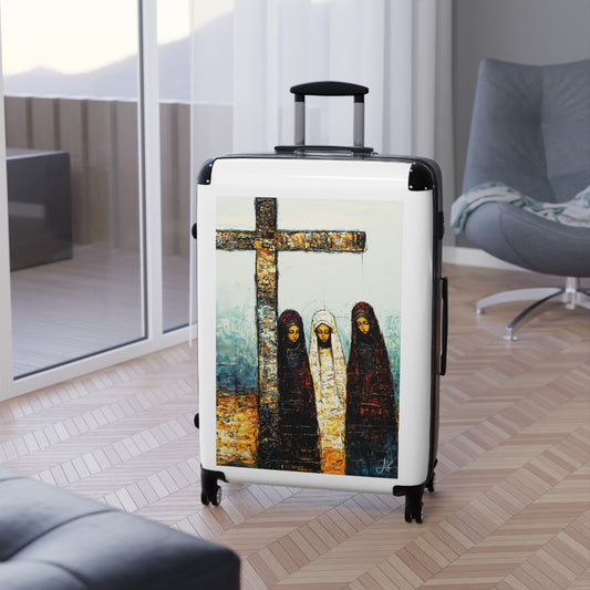 "At-the-Foot of the Cross - John 19:25", Suitcases (White)