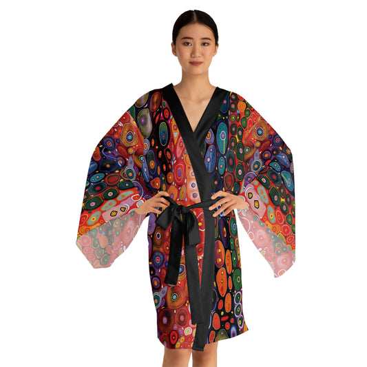 "Butterfly Colors", Long Sleeve Kimono Robe