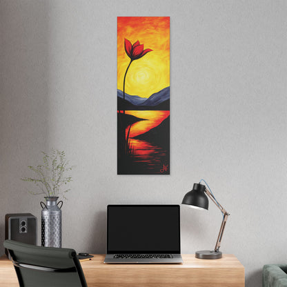 "Bloom of Twilight's Passion", Stretched Classic Canvas Fine Art Print