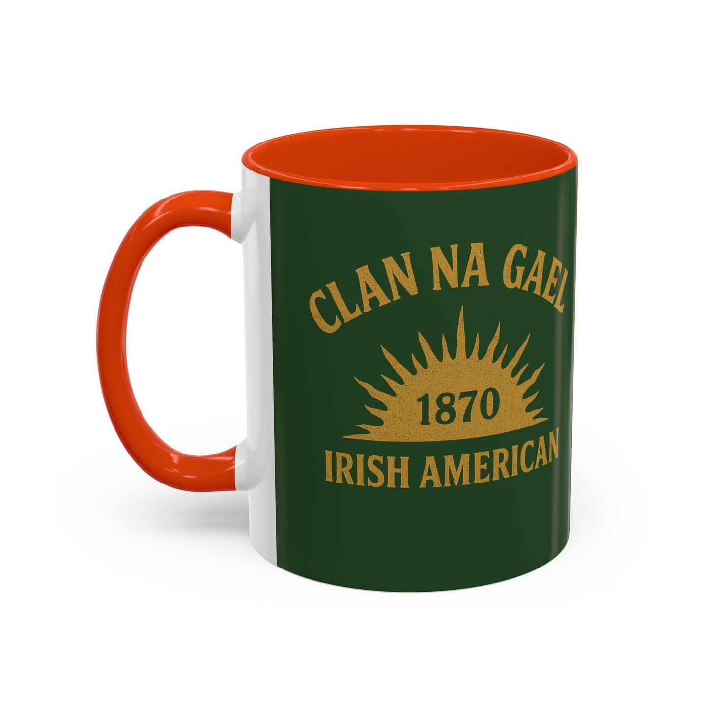 "Clan na Gael - Irish American", Colorful Mugs (11oz, 15oz) (Brithemain Green)