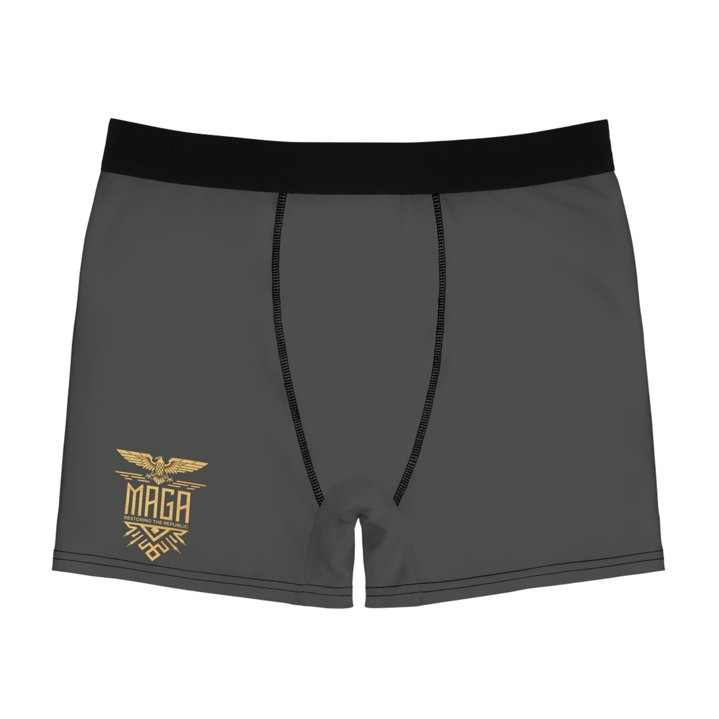 "MAGA Restoring the Republic" #02, Men's Boxer Briefs (Panzer Grey)