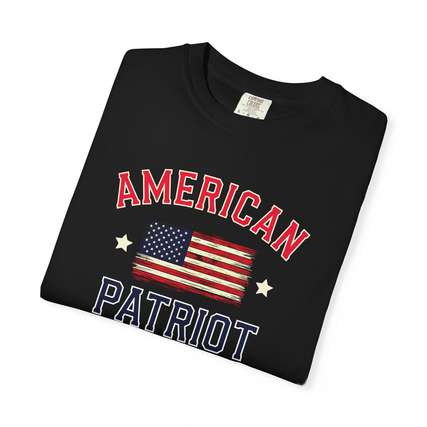 "American Patriot" with Flag, Unisex T-shirt (Black)