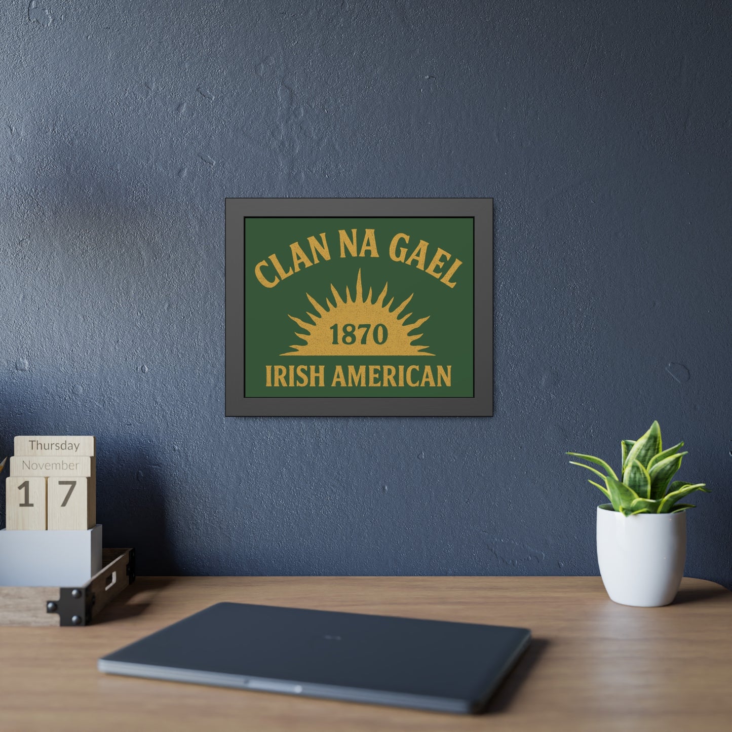 "Clan na Gael - Irish American", Framed Paper Poster (Brithemain Green)