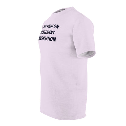 "Intelligent Conversation", Unisex T-shirt (Sheer Lavender)