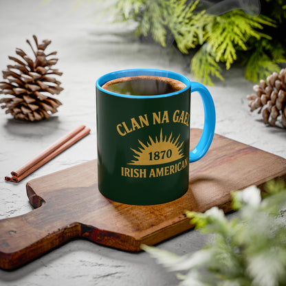 "Clan na Gael - Irish American", Colorful Mugs (11oz, 15oz) (Fenian Green)