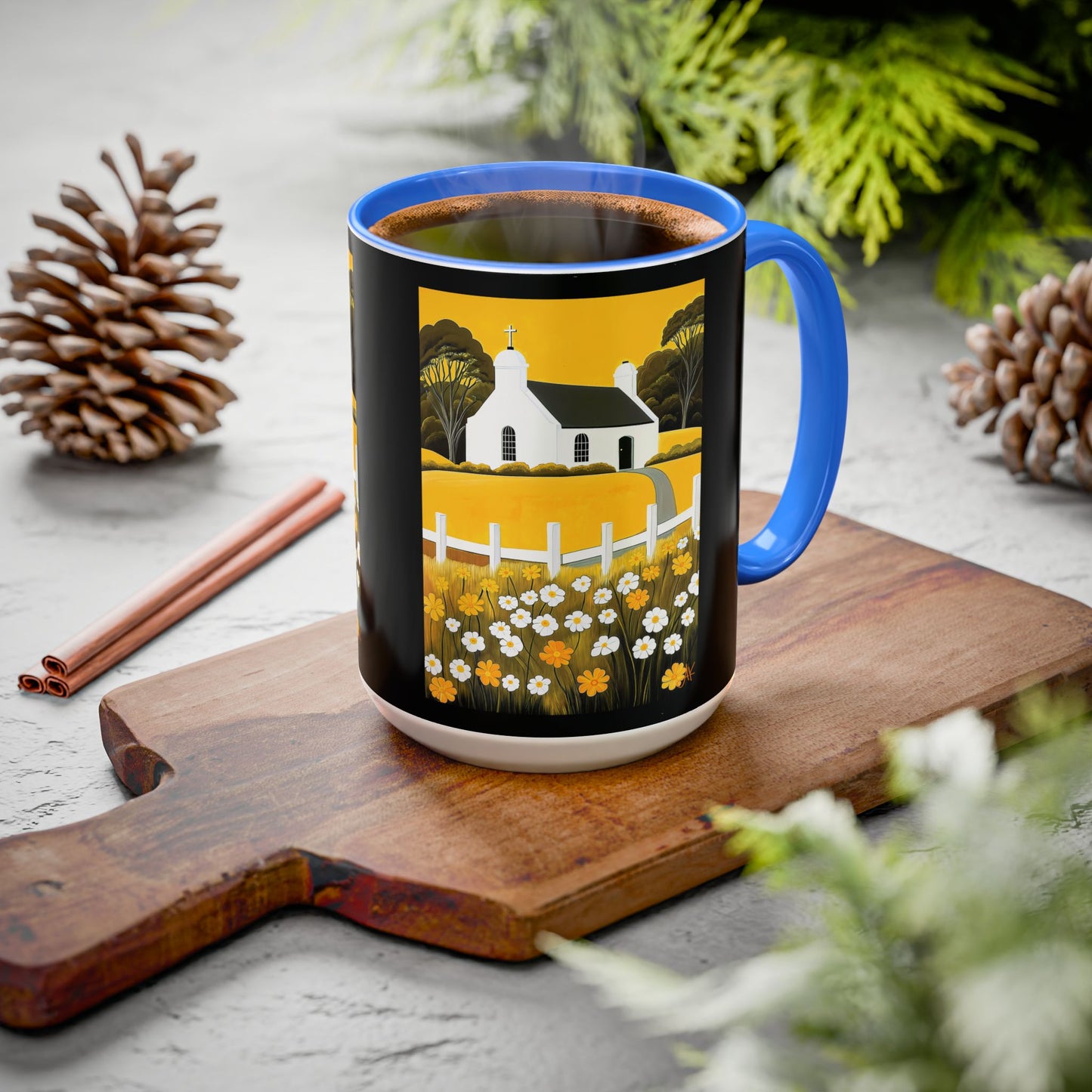 "Eaglais a’ Bhuidhe (Gaelic) - The Church of Golden Hope (English)", Colorful Mugs (11oz & 15oz)