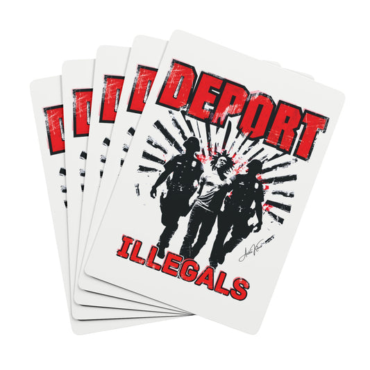 "Deport Illegals", Cultural Playing Cards (Pure White)