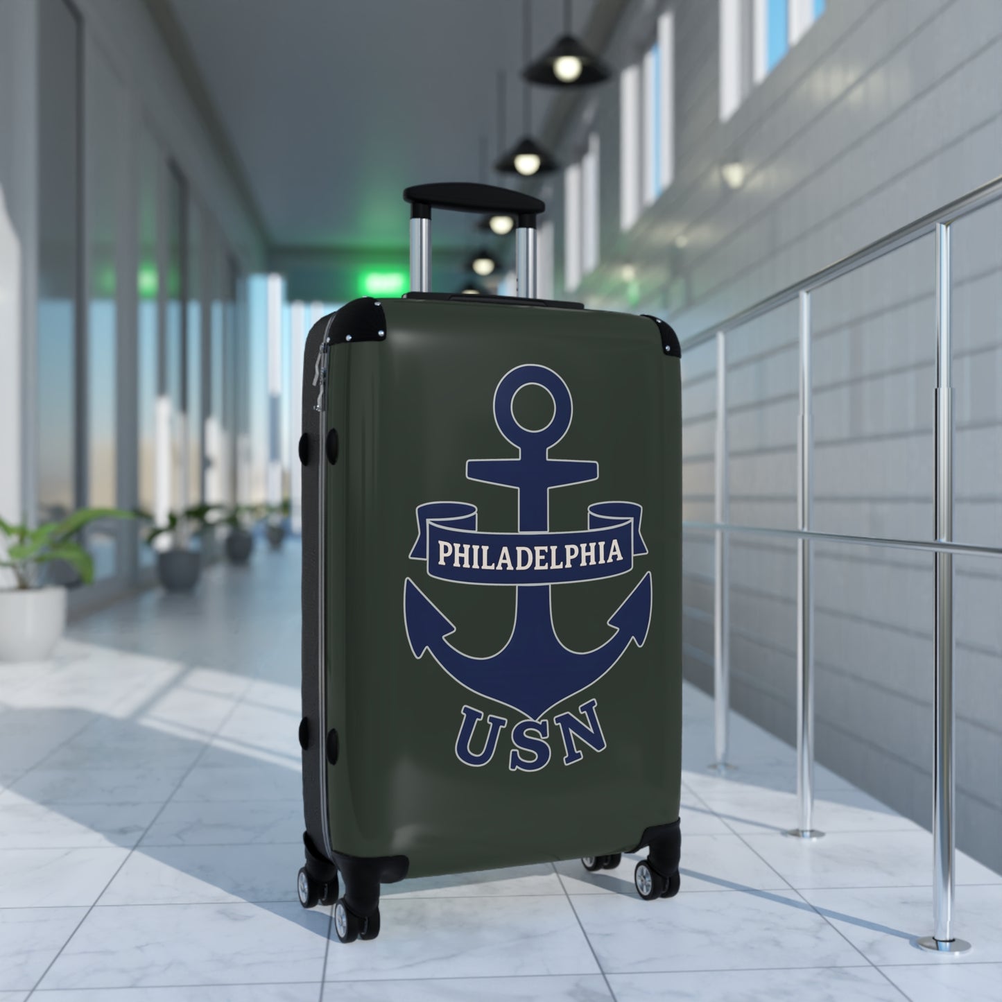 "USN Anchor", Suitcase (Hail Cloud Grey)