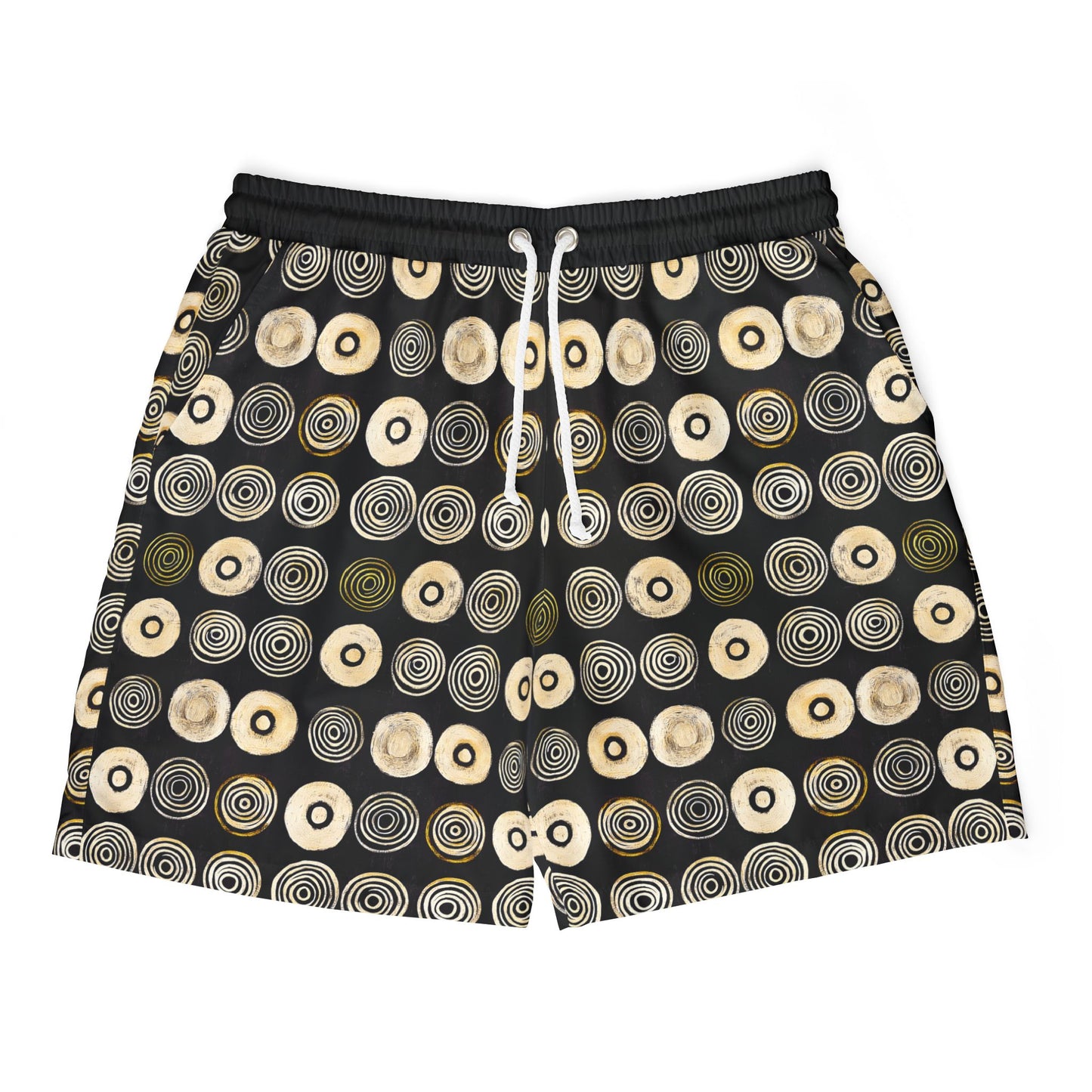 "Punk Polka", Swim Shorts (Plain Black Waistband)