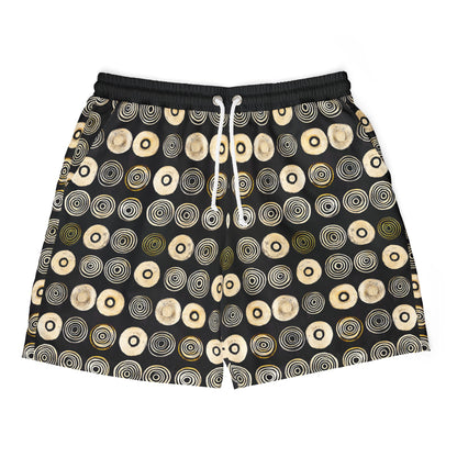 "Punk Polka", Swim Shorts (Plain Black Waistband)