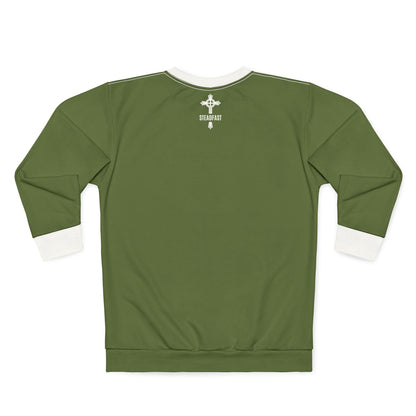 "Steadfast Cross", Unisex Sweatshirt (Kangaroo-Bush Green)