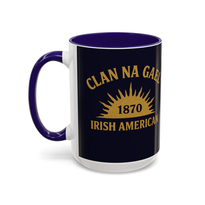 "Clan na Gael - Irish American", Colorful Mugs (11oz, 15oz) (Black Rock Blue)