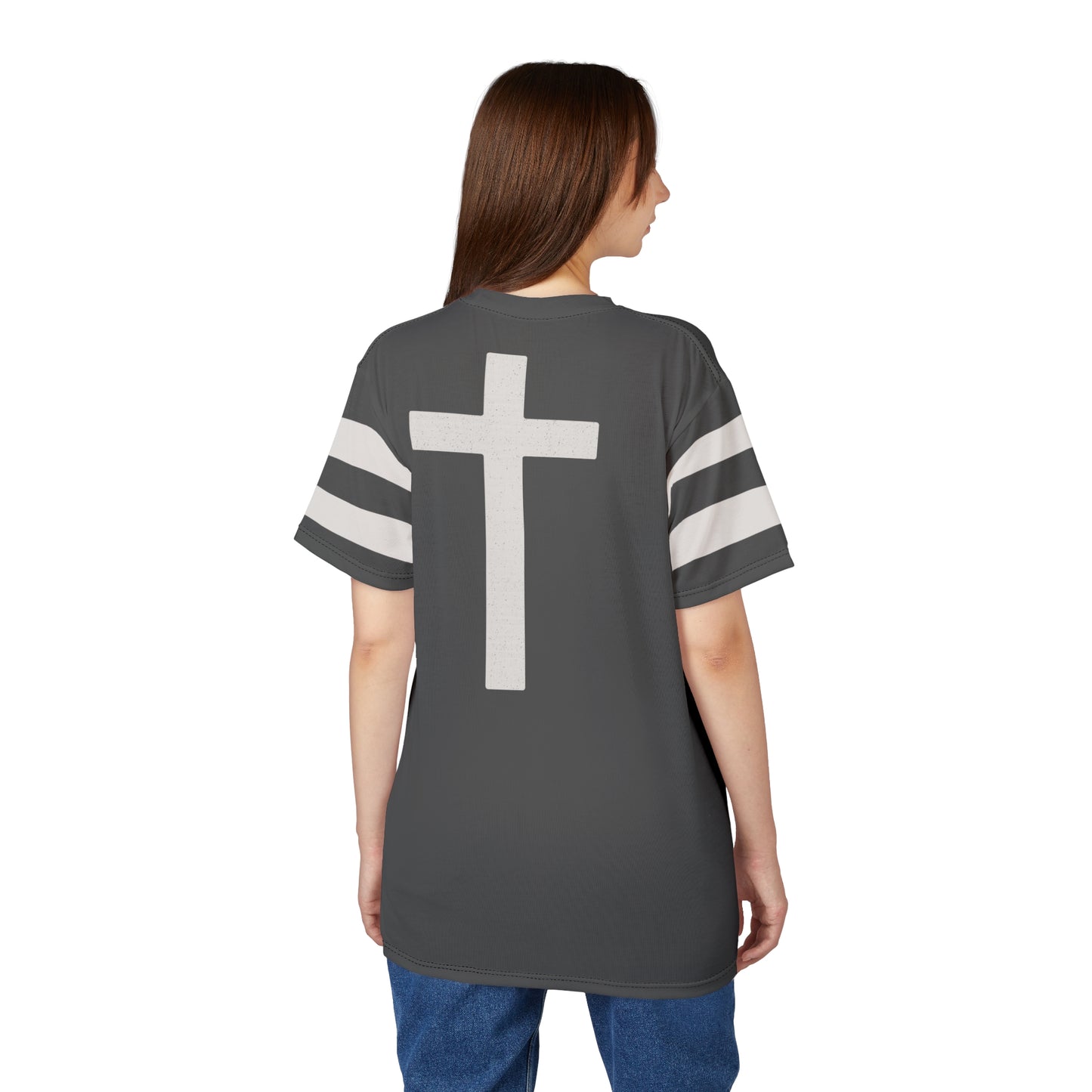 "Faith Overcomes Fear", Unisex Tee (Panzer Grey)