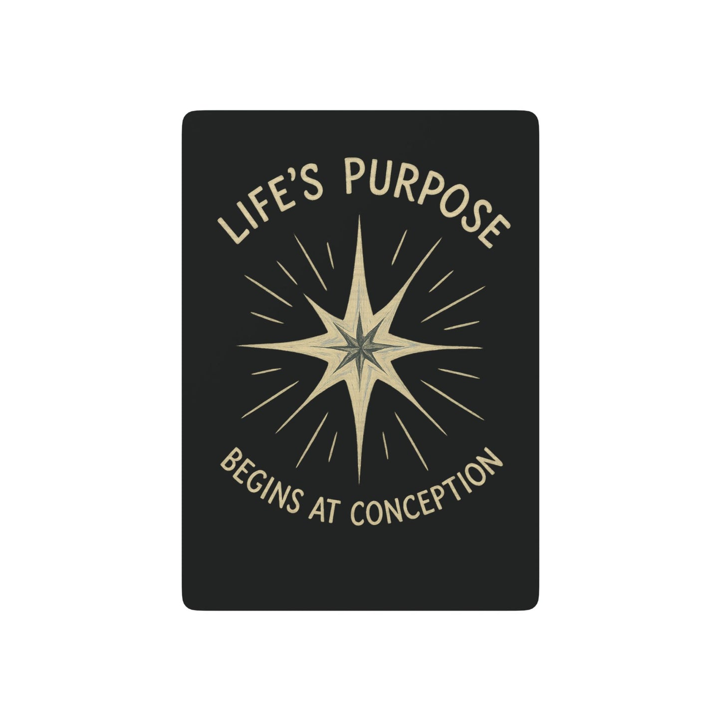"Life's Purpose Begins at Conception #02", Christian Playing Cards (Void Black)