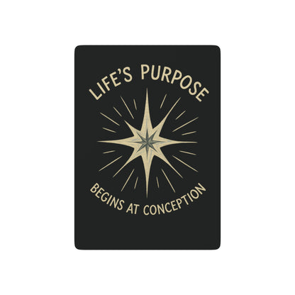 "Life's Purpose Begins at Conception #02", Christian Playing Cards (Void Black)