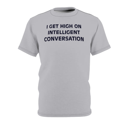 "Intelligent Conversation", Unisex T-shirt (Moonwalk Grey)