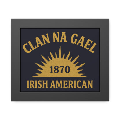"Clan na Gael - Irish American", Framed Paper Poster (Black Rock Blue)