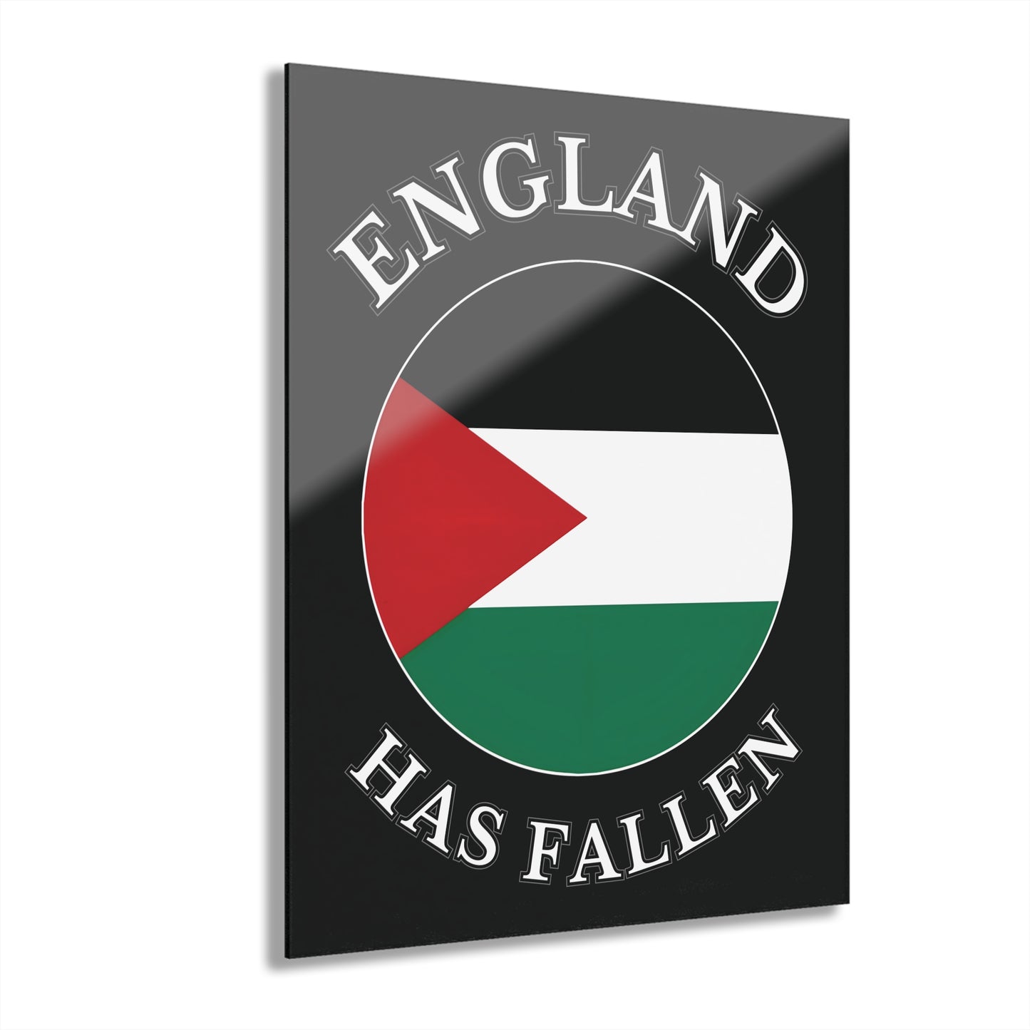 "England has Fallen", Acrylic Wall Prints (French Cleat Hanging) (Void Black)