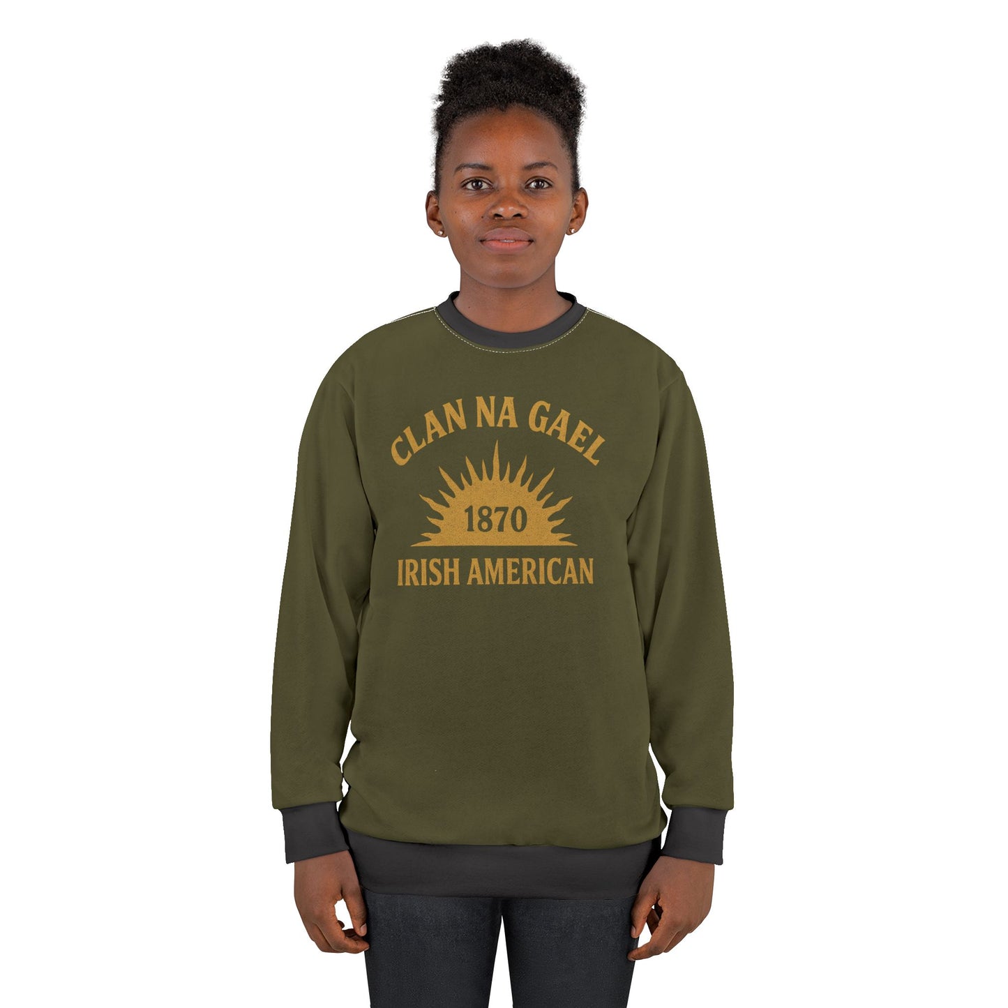 "Clan na Gael - Irish American", Unisex Sweatshirt (Fianna Green)