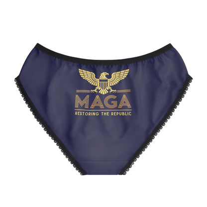 "MAGA - Restoring the Republic", Women's Briefs (Obsidian Blue)