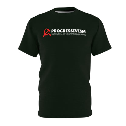 "Progressivism - Enemy of Western Civilization", Unisex Tee (Blackstone Green)