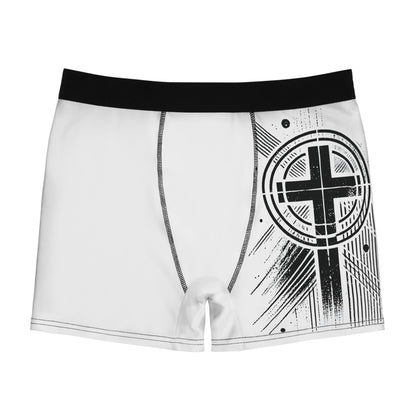 "Abstract High Cross", Men's Boxer Briefs (White)