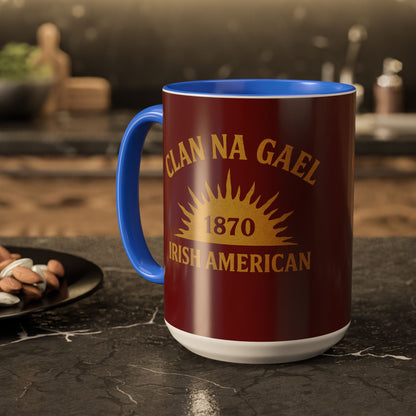 "Clan na Gael - Irish American", Colorful Mugs (11oz, 15oz) (Palladius Red)